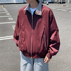 立领拼接结构小短款夹克男ins高街潮牌原宿风宽松外套JK0901-P78，男装夹克，星座308B-2
