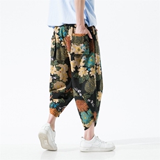 2025新中式九分裤风民族风碎花基地A057-K366-P40，男装民族服装，电商A057B