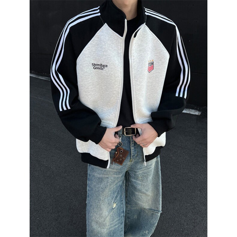 美式立领运动刺绣外套男xh93-特p75,男装卫衣,电商B367