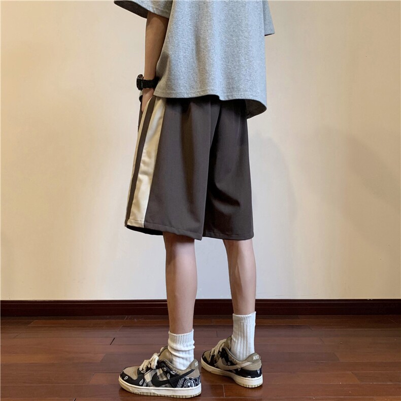 2026春夏新款撞色贴标速干短裤XZ604-DK200-P35控48,男装牛仔裤,星座604