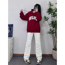 B221美式ins高街小众假破洞修身微喇牛仔裤LK22065-P65控88，男装牛仔裤，电商B221