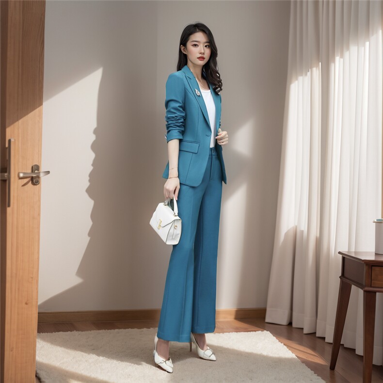 春季套装2025年新款女装时尚气质洋气职业装春秋装西装裤子两件套,女装套装/套裙,韩然一族