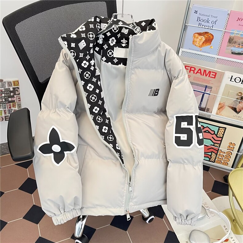 棉服男冬季新款面包服棉加厚保暖棉衣外套女ins新款LM90833-p93，男装棉衣，星座1008