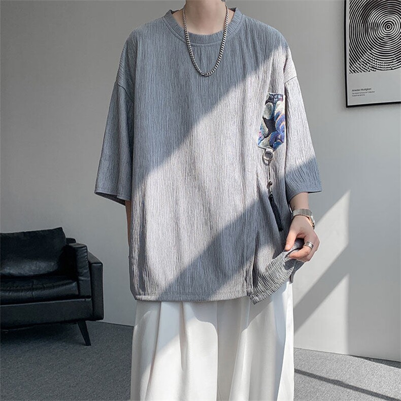 T10121-特批30 控58 百搭小熊吊坠冰丝短袖T恤夏季新款高品质大码图片