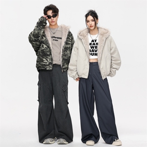 座山雕冬季加厚百搭连帽棉衣复古潮牌外套男 B2519-特P88图片