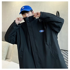港风潮牌情侣加绒加厚立领棉衣冬季两面穿羊羔绒棉服男W6287-P78，男装棉衣，星座512-2