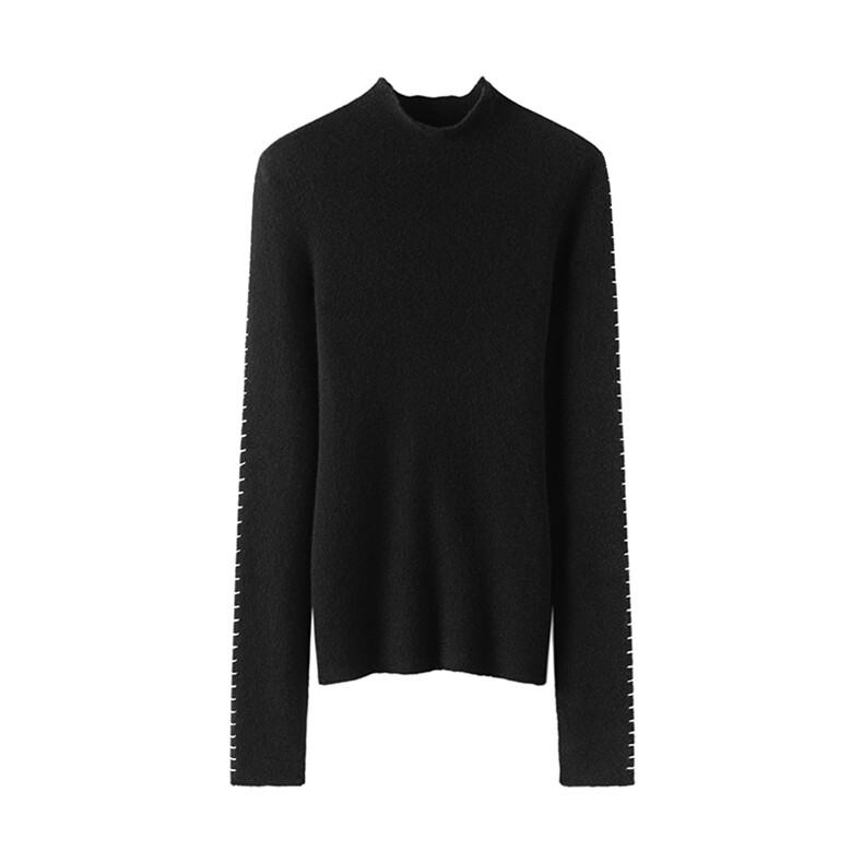 68支精纺羊绒中领打底衫简约百搭显瘦，女装羊绒衫，东业羊绒