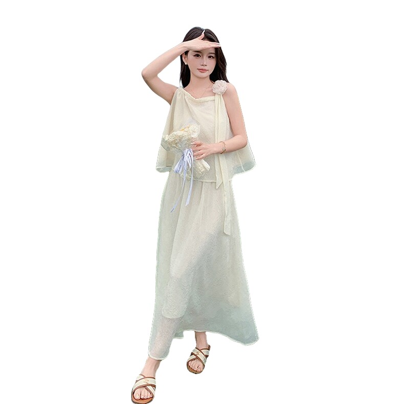 现货：25年夏装新款度假仙美两件套吊带套装裙2C135-5067P115K168,女装套装/套裙,2C135