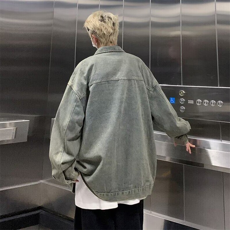 设计高级感飞机扣牛仔外套男春季潮牌痞帅复古青年夹克22188-p88,男装夹克,星座1008
