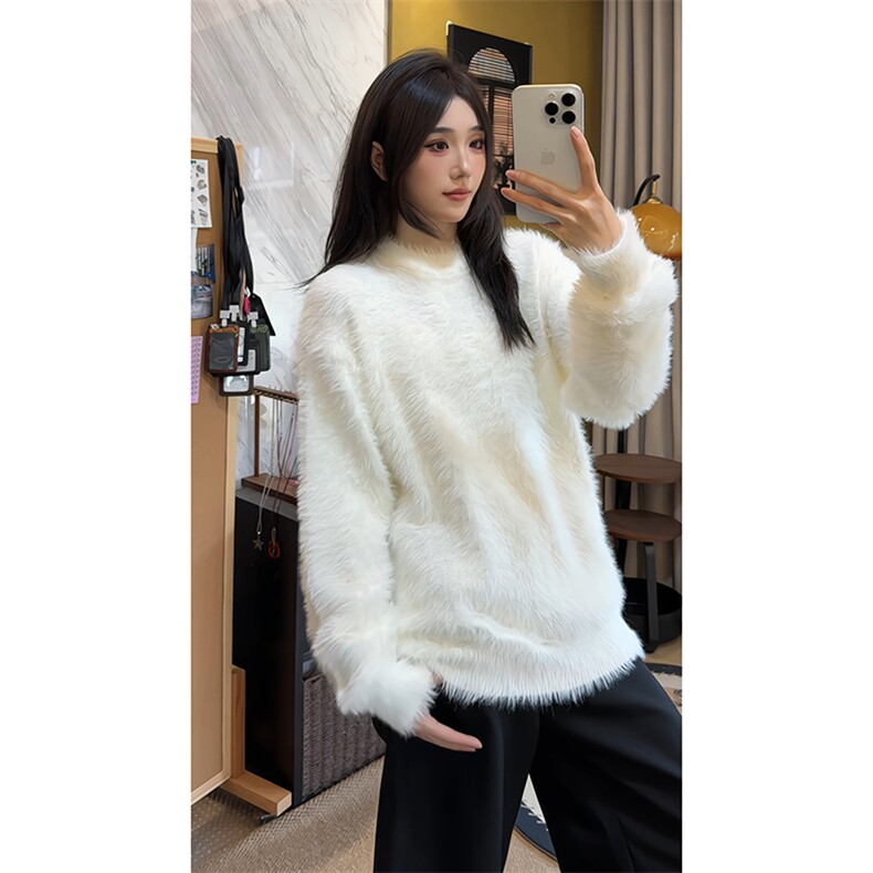 男女同款休闲百搭个性上衣舒适感随性穿搭松弛感毛衣HY609TP60,男装针织衫/毛衣,电商A102B