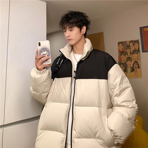 港风酒店 拼接撞色保暖面包服立领情侣棉衣A247-MY250特批50图片