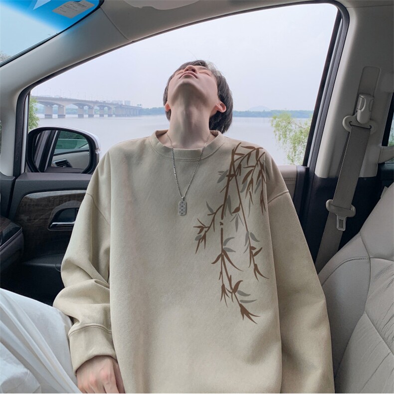 抖音得物高品质风麂皮绒宽松圆领卫衣wyjp262-特35控69,男装卫衣,星座605(原A050)