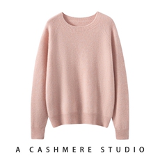 2025年秋季新款百搭女士无缝圆领长袖套头衫，女装羊绒衫，轻暖羊绒