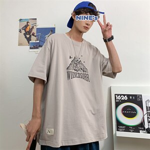 2023夏季新款港风宽松大码圆领套头短袖T恤T07-P28，男装T恤，星座914-3