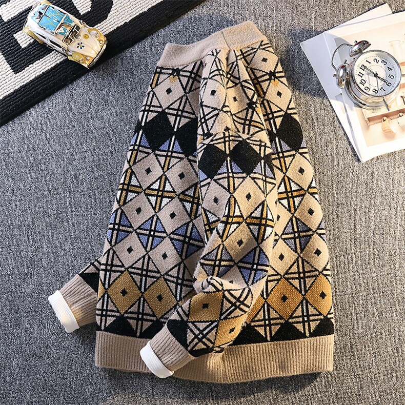 1018-1-M653-P45新款男士加厚潮流针织衫青少年内搭个性图案毛衣,男装针织衫/毛衣,星座1018-1​