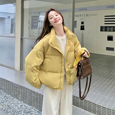 新款主推绸缎面料50绒羽绒服2665-P235-K358，女装短外套，2C129