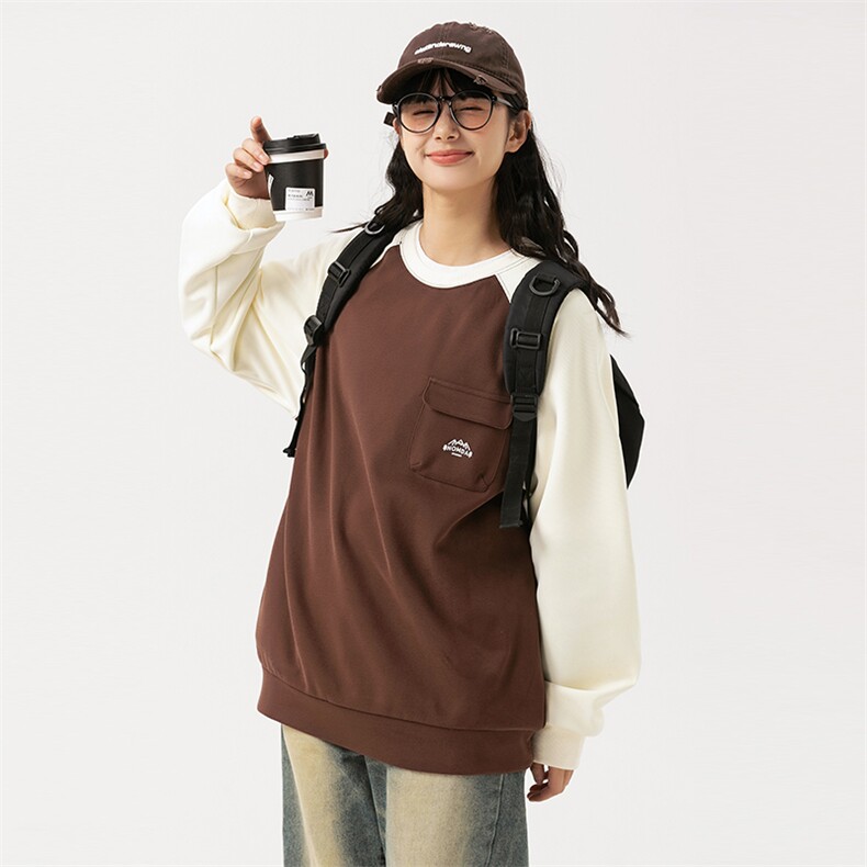 2026春季新款男装日系潮牌宽松拼色卫衣开衫休闲外套WY572-F76,女装短外套,电商A101（原外27）