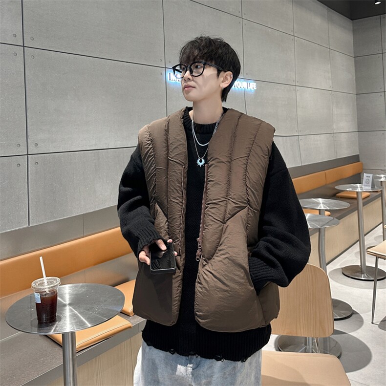 棉马甲背心男女韩版潮流保暖时尚2024冬季ins棉服外套MF276-P70,男装背心/马甲,星座412-2
