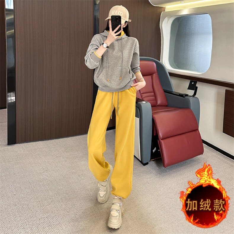女秋冬新款加绒时尚减龄休闲运动套,女装套装/套裙,2C310