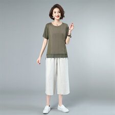 2021年夏新款套装休闲大码宽松女套装3207-2款套装，女装套装/套裙，秋牧寒烟