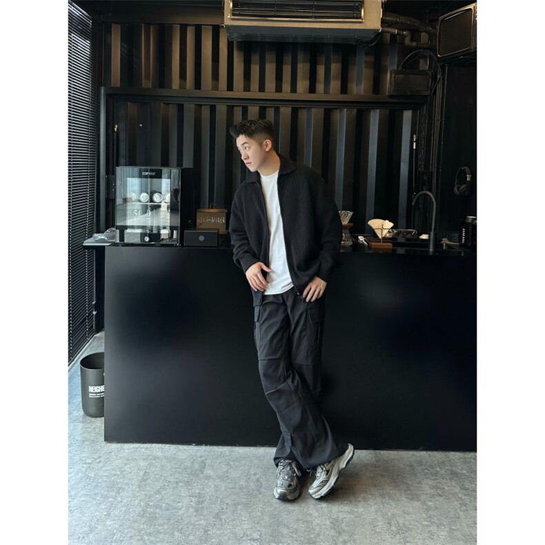 【有货】cleanfit灰色拉链开衫毛衣外套男款针织衫M5653LL-特P55,男装针织衫/毛衣,星座1007（原301D）