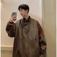 1港风肩膀民族风大码M-5XL情侣女皮衣夹克外套男JK8756P110控149，男装民族服装，星座226-2