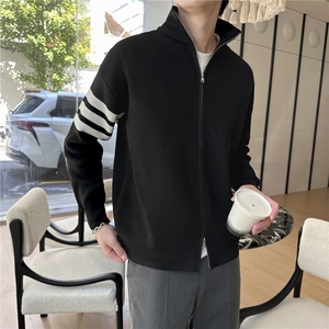 立领针织外套男款毛衣图片