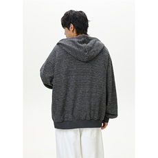 1506/GF400/P78美式复古条纹拉链开衫连帽卫衣男女情侣重磅外套，女装短外套，星座1506A