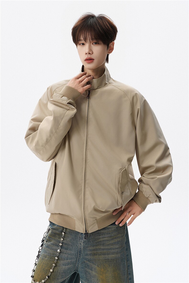 美式复古棒球服外套男春秋季潮牌拉链立领夹克宽松上衣服JK005,男装夹克,电商B312