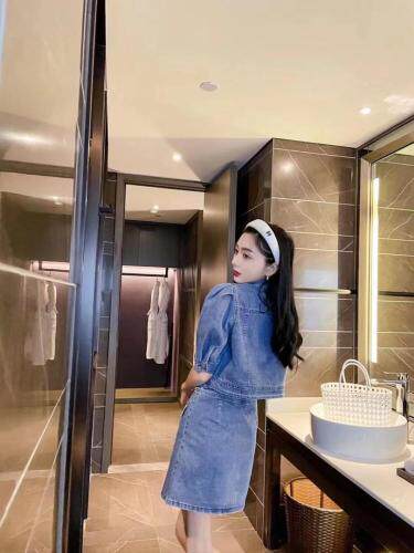 初夏新款牛仔套装，女装职业装，艾丽贝儿