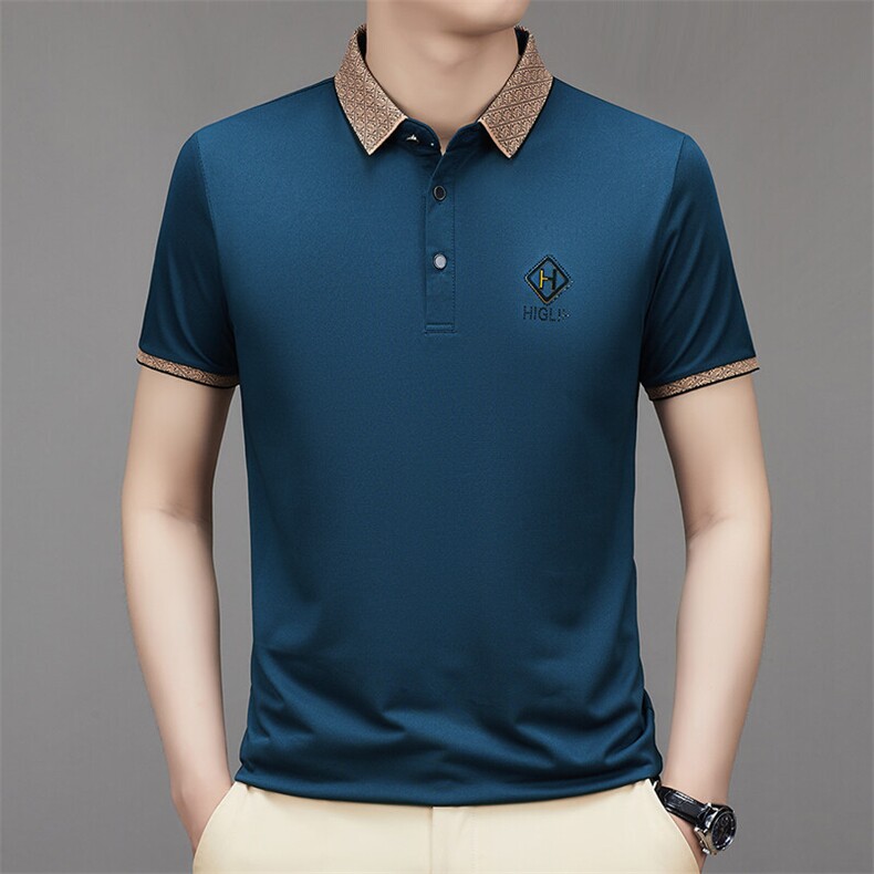 新POLO衫男短袖T恤半袖男士休闲商务爸爸装夏季时尚百搭上衣,男装T恤,钱塘6003（原4033）