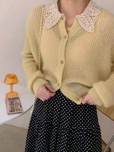 高品质马海毛羊毛两穿开衫，返单跑量款，女装，molly fits