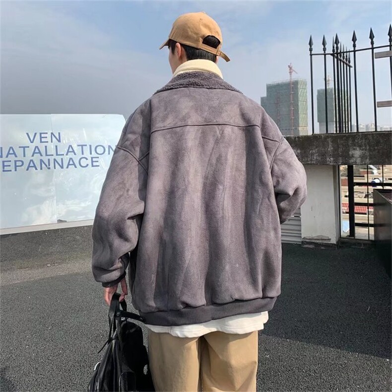 秋季日系翻领拉链男潮青春长袖新款宽松纯色外穿夹克W5827-P78,男装夹克,星座512-2