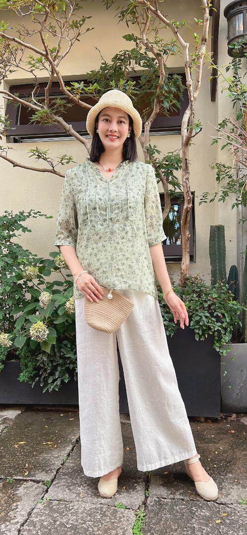 纯苎连衣裙小衫裤子裙子衬衣 时尚风 风淑女风休闲风，女装连衣裙，川哲