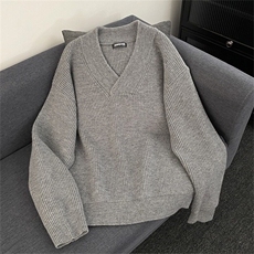 得物品质秋冬款男V领毛衣加厚北极绒针织衫线衣外套M12P70，男装针织衫/毛衣，星座1013-1
