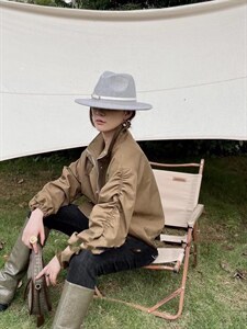 2021秋季新款韩版时尚休闲袖抽牛筋下摆抽绳短款风衣外套图片