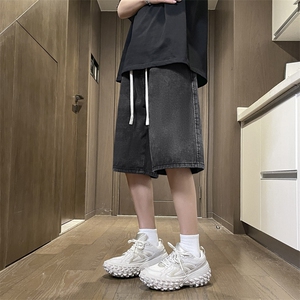 男夏季美式男生牛仔裤宽松男款裤五分中裤DK850-特批32图片
