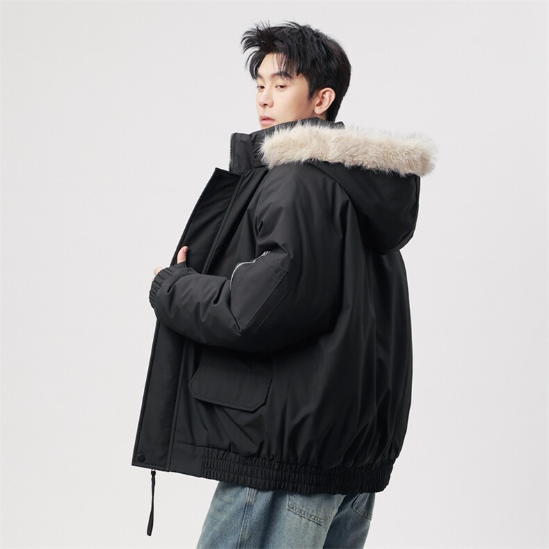 自家图有视频 复古加绒毛领外套棉衣新款连帽派克棉服M2572p95图片