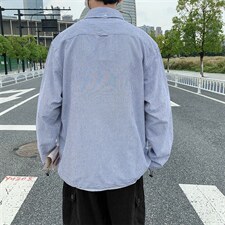 长袖工装衬衫男港风日系外套C007P36图片