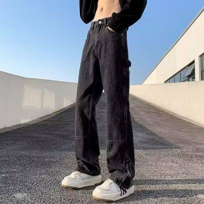 欧美高街水洗炒色牛仔裤男hiphop宽松显瘦长裤拉链裤子AMM769P46，男装牛仔裤，星座1013-5