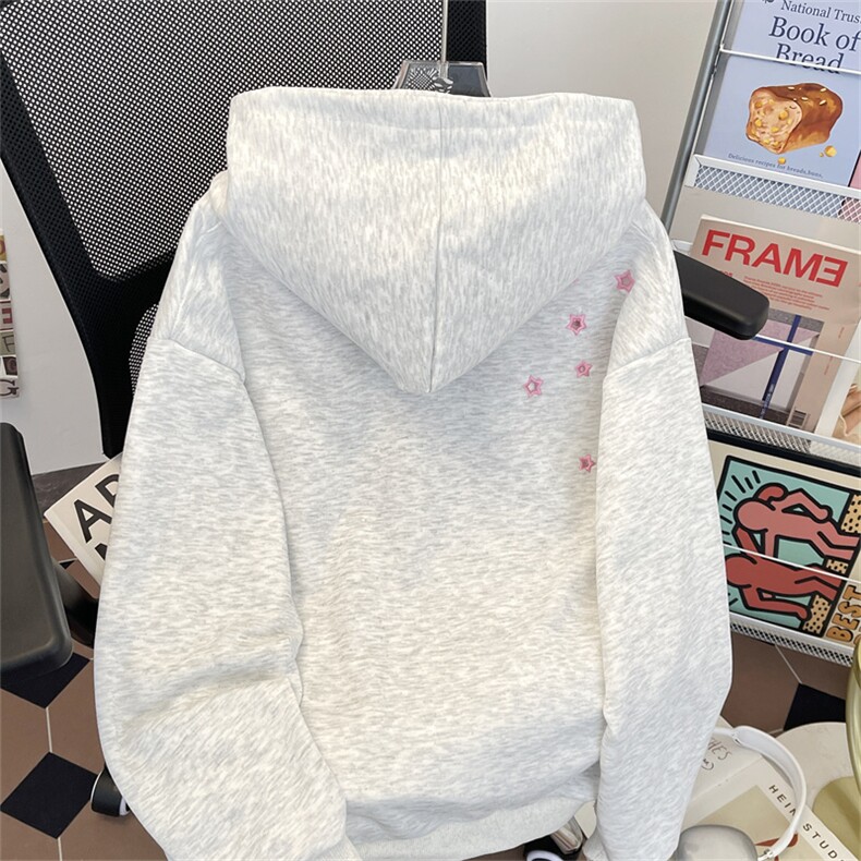 美式海星镂空刺绣设计感连帽卫衣男女秋季宽松休闲上衣WY0155-P58,男装卫衣,星座308B-2