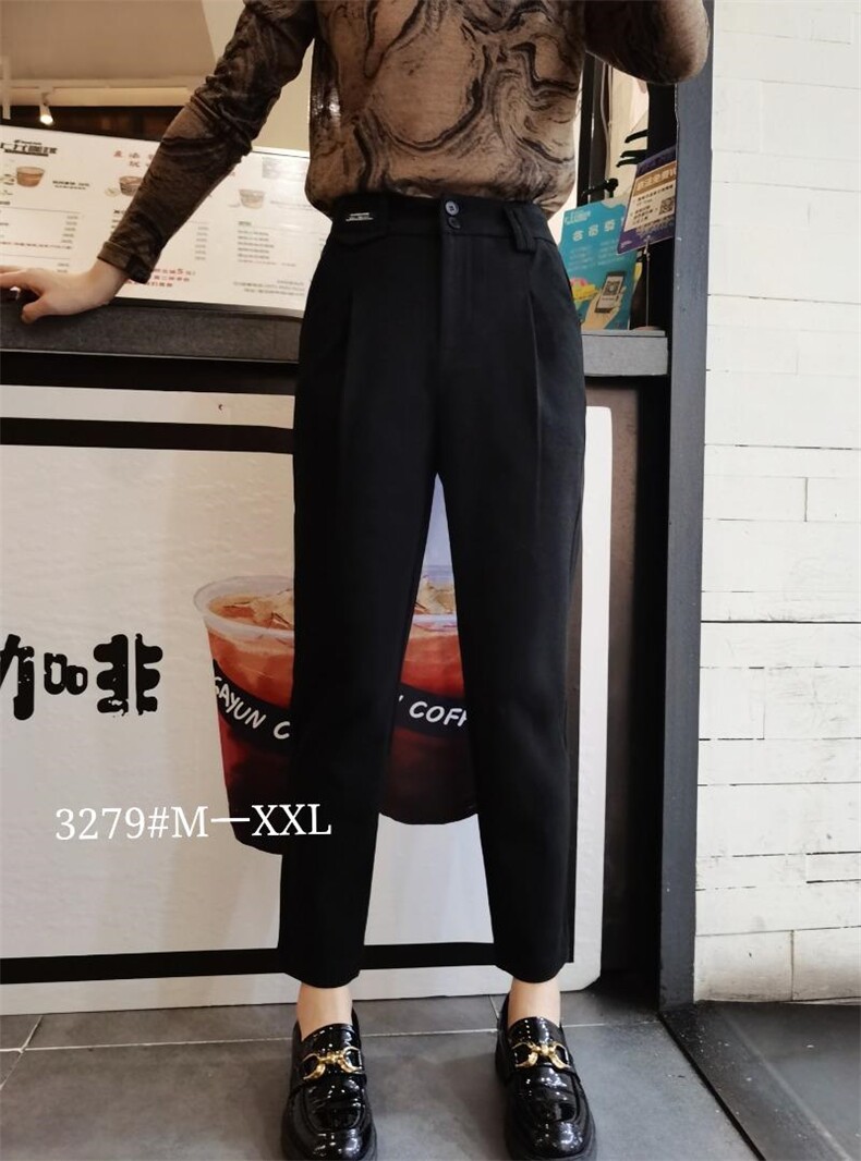 新款时尚女人味毛呢料裤百搭M一XXL，其它，简 影