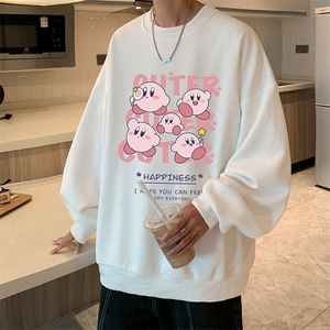 华夫格卫衣圆领卫衣男大码长袖t恤男外套 HW76310-P30加绒款-P40图片