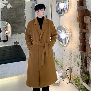 2020冬款毛呢大衣长款呢大衣男韩版长款拉风休闲呢大衣 D271P125图片