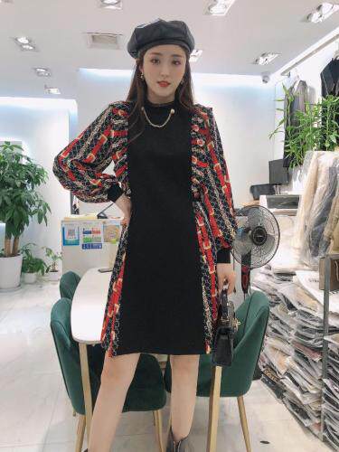 【现货】花色拼背连衣裙，女装连衣裙，艾丹迪蔓