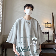 华夫格t恤男短袖男大码五分袖酒店风HT73187-P22，男装T恤，电商A040