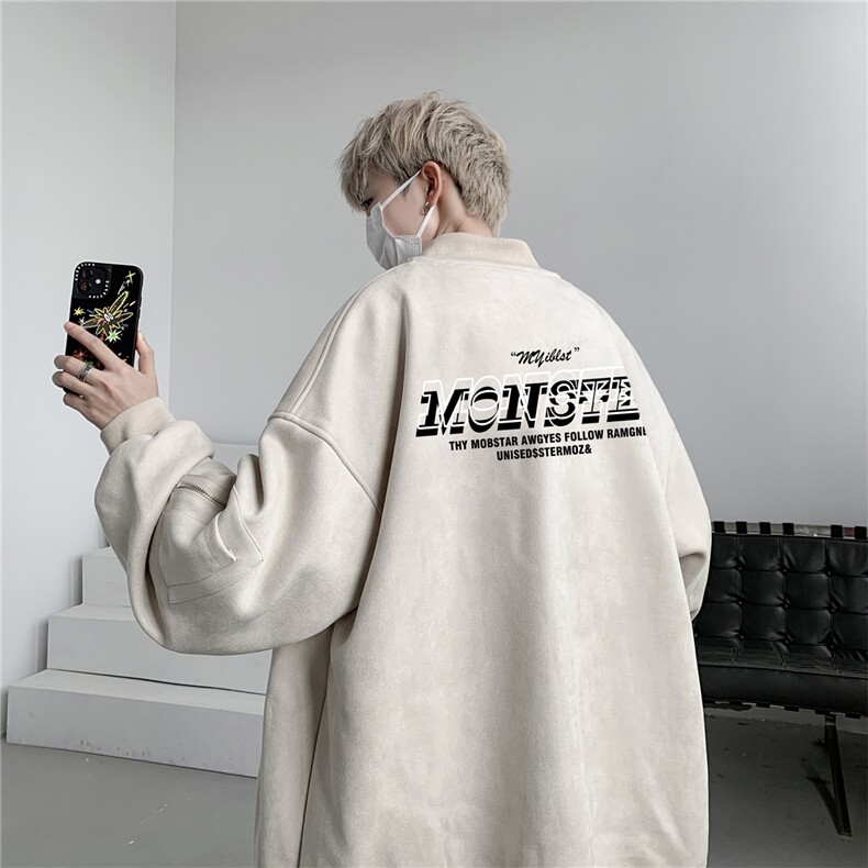 23秋款美式复古麂皮绒飞行棒球服男女夹克外套JF3301-P80控108,男装夹克,电商B370