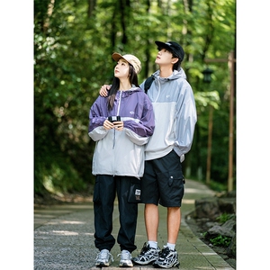 2024防晒衣夏季薄款日系户外轻薄外套美式潮牌连帽防晒服F018-P43图片