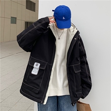 2025冬季男工装辑明线连帽羽绒棉服A338-1MY87P135控158，男装棉衣，电商D325
