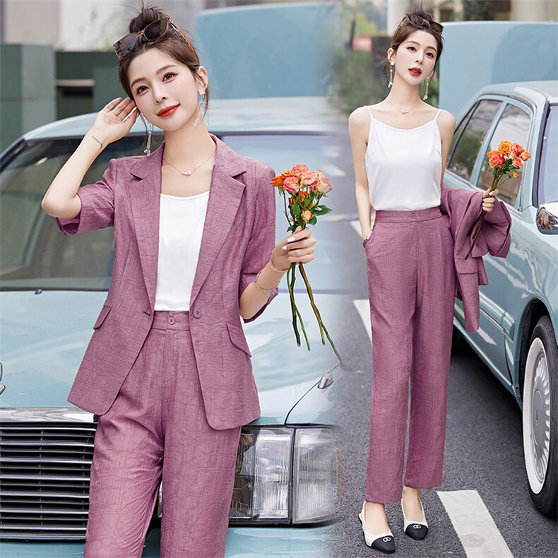 网红洋气西服套装女三件套2024夏季新款气质OL休闲小西装三件套,女装套装/套裙,贵人树